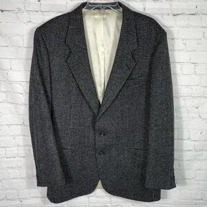 Austin Grey 100% Wool Suit Jacket Blazer Black and White Size 44L